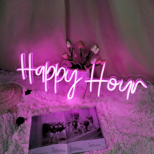 Happy Hour Neon Sign