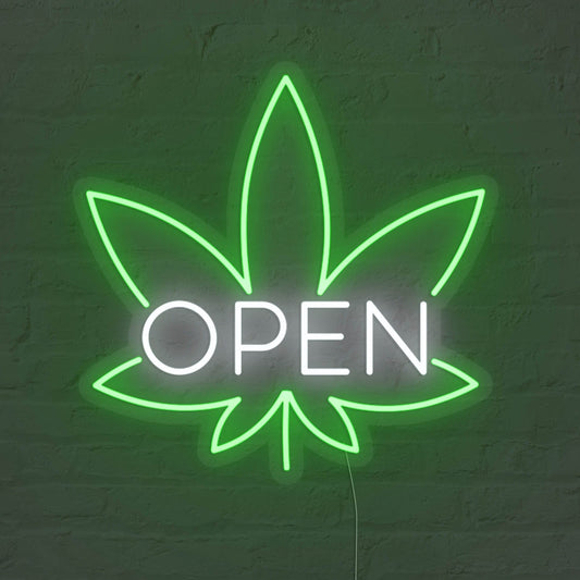 Weed Open Led Neon Sign