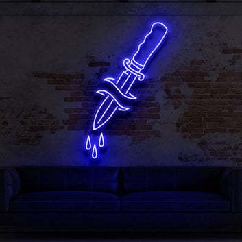 Dripping Dagger For Tattoo Studio Neon Sign