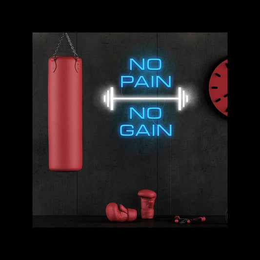 No Pain No Gain Barbell Neon Sign For Gym And Fitness Room
