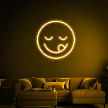 Emoji Delicious Smile Face Neon Sign