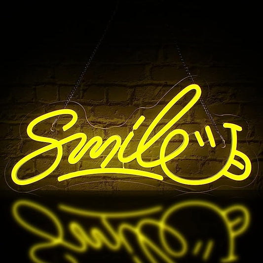 Smile Neon Sign for Wall Decor