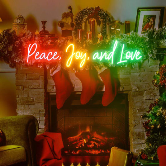 Peace Joy and Love Neon Sign