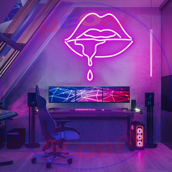 Dripping lips Neon Sign YNeon