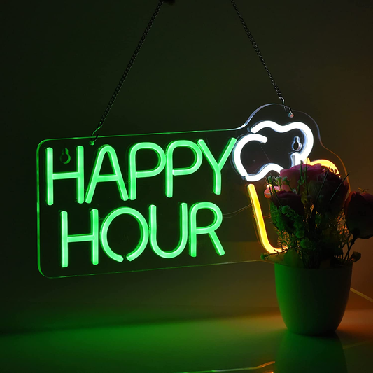 Happy Hour Beer Neon Sign