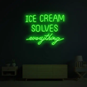 ICE CREAM SOLVES EVERYTHING NEON SIGN