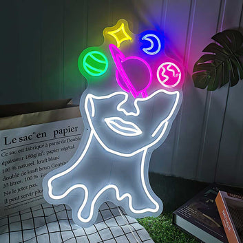 Space Face Neon Sign