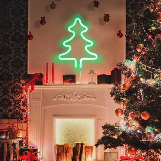 Xmas Green Christmas Tree Neon Sign