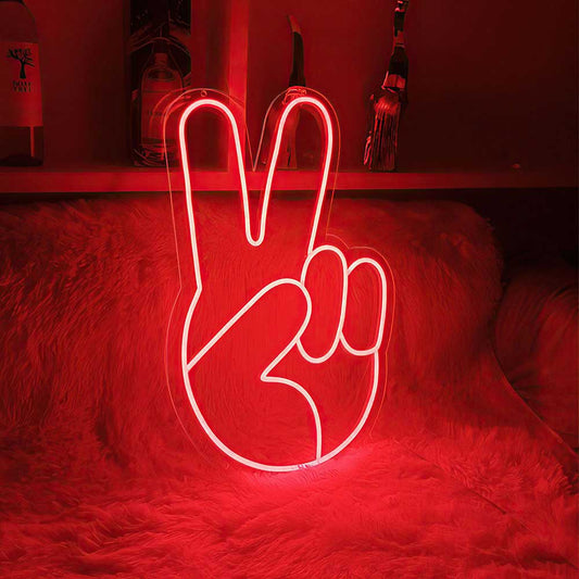 Peace Hand Neon Sign