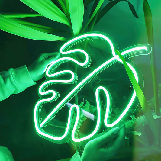 Monstera Leaf Neon Sign