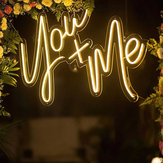 You+Me Neon Wedding Signs