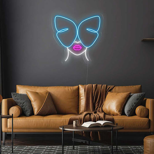 Butterfly Girl LED Neon Sign