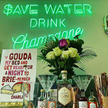 Save Water Drink Champagne Neon Sign