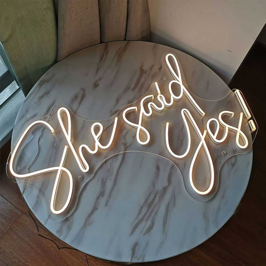 She Said Yes Wedding Neon Signs