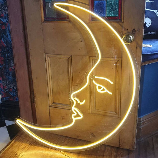 Moon Face Neon Sign