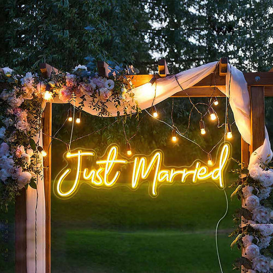 Just Married Wedding Party Neon Sign