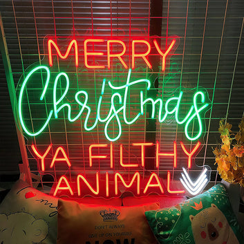 Merry Christmas Ya Filthy Animal Neon Sign