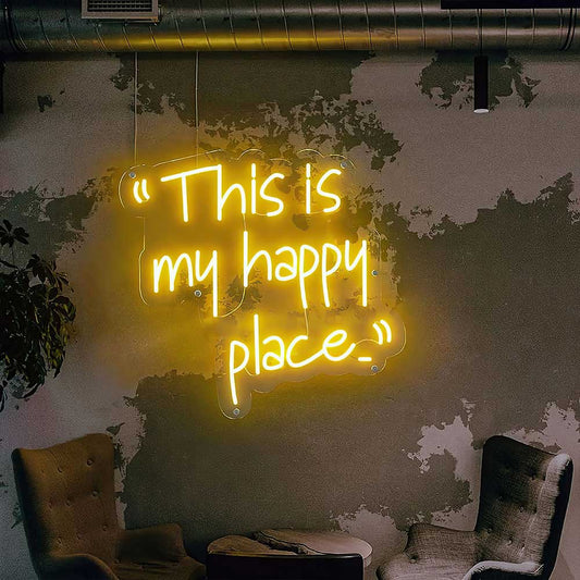 This is My Happy Place Neon Sign For Wedding