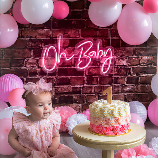 Oh Baby Birthday Neon Sign