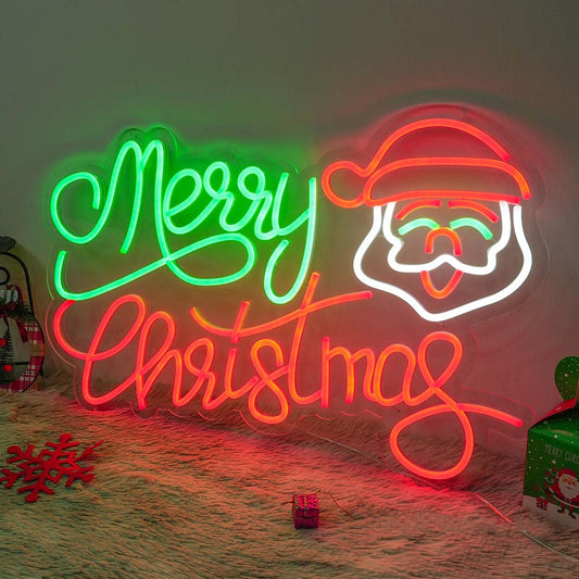 Santa Merry Christmas Neon Sign