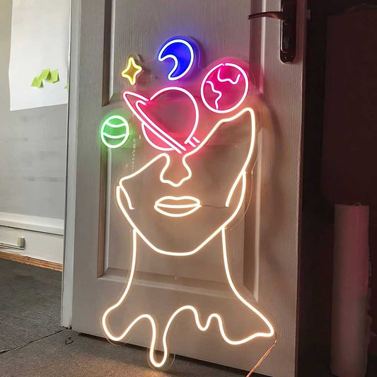 Space Face Neon Sign