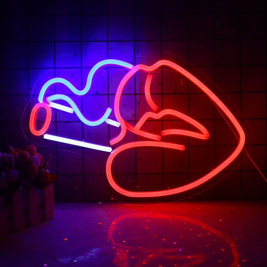 Smoking Lips Neon Sign