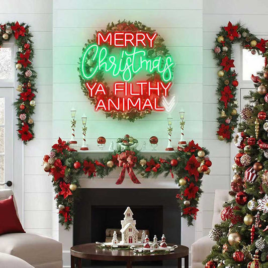 Merry Christmas Ya Filthy Animal Neon Sign